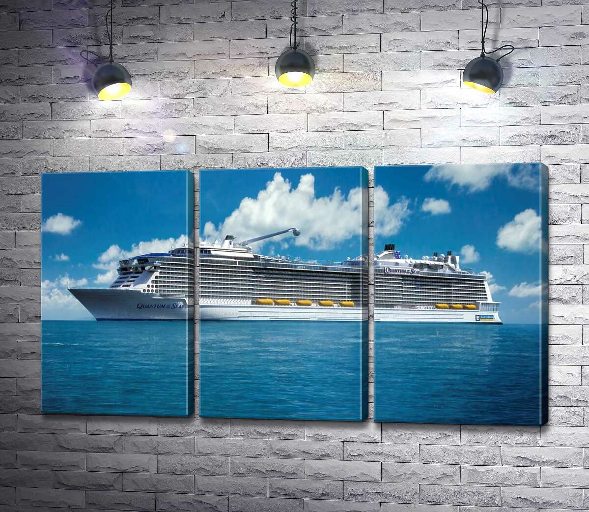 

Модульная картина ArtPoster Круизное судно "Quantum of the Seas" плывет спокойными водами океана 102x56 см Модуль №11