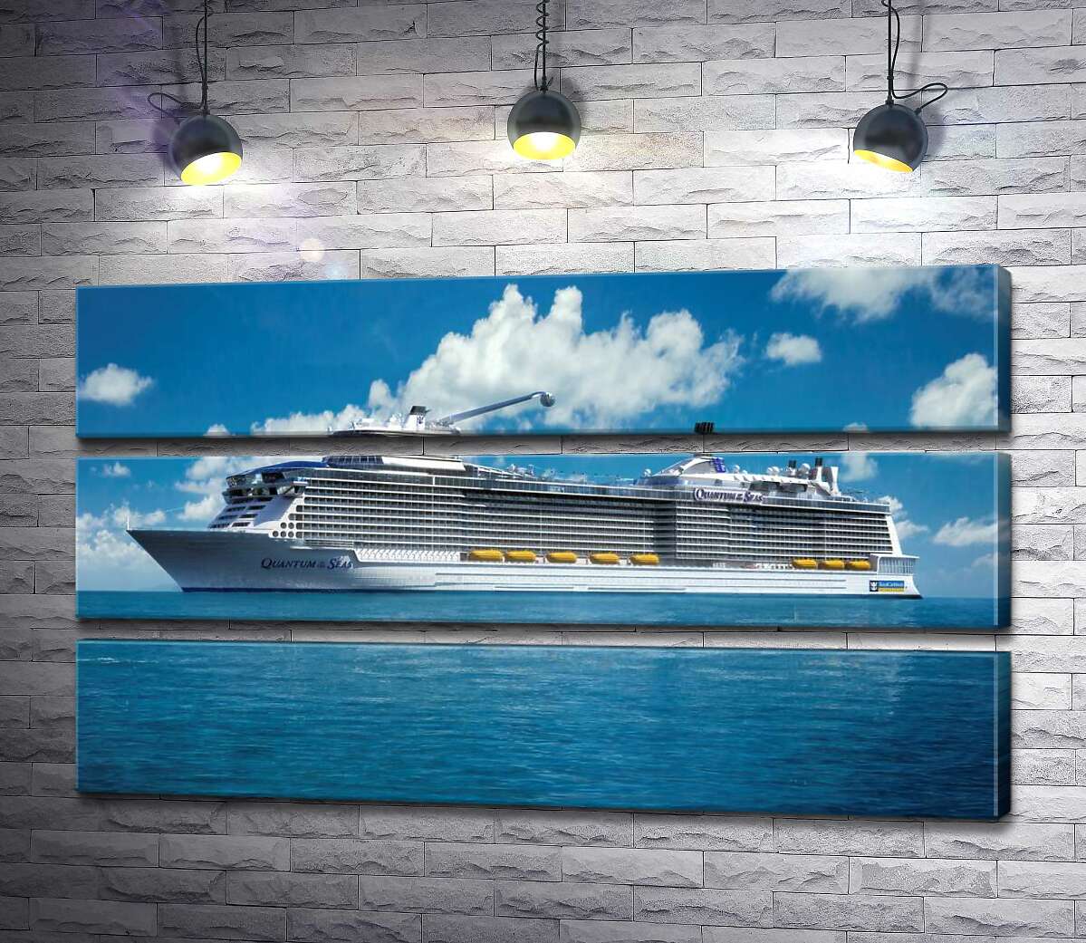 

Модульная картина ArtPoster Круизное судно "Quantum of the Seas" плывет спокойными водами океана 130x75 см Модуль №13