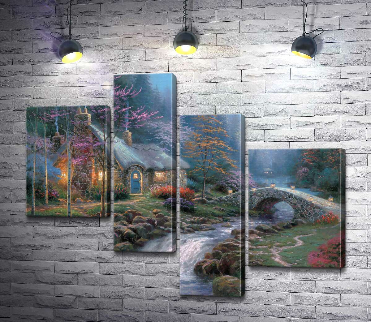 

Модульная картина ArtPoster Коттедж в сумерках (Twilight cottage) - Томас Кинкейд (Thomas Kinkade) 100x80 см Модуль №20