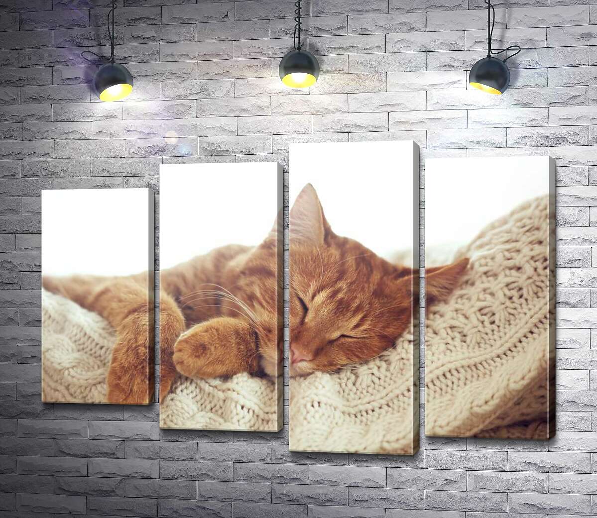 

Модульная картина ArtPoster Кот мило отдыхает на белой подушке 80x57 см Модуль №21