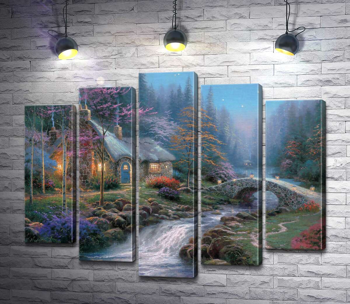 

Модульная картина ArtPoster Коттедж в сумерках (Twilight cottage) - Томас Кинкейд (Thomas Kinkade) 100x82 см Модуль №26