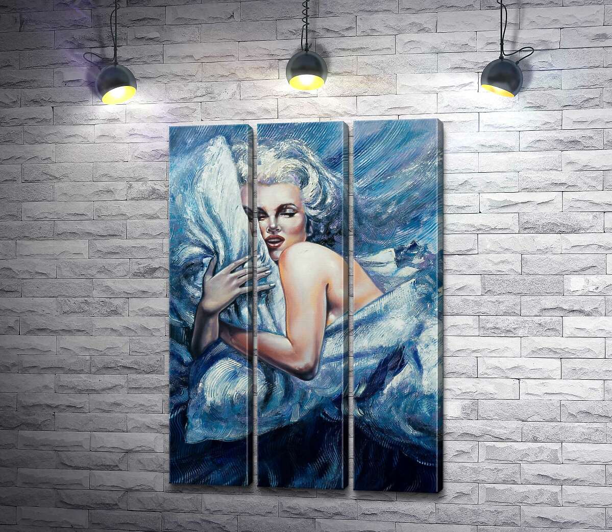 

Модульная картина ArtPoster Леди в постели нежно обнимает подушку 102x151 см Модуль №11