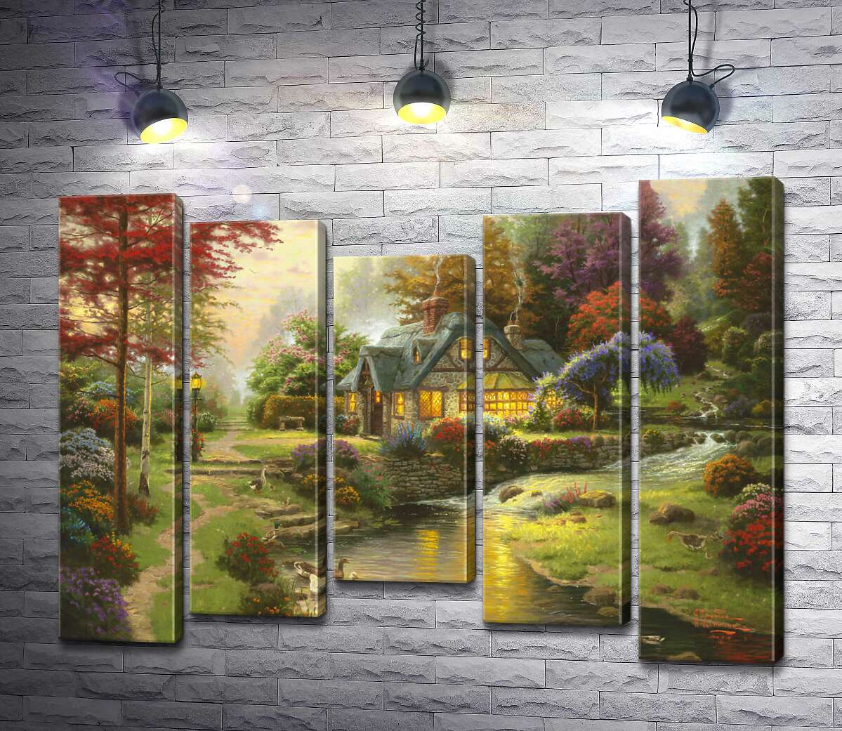 

Модульная картина ArtPoster Коттедж у спокойной воды (Stillwater Cottage) - Томас Кинкейд (Thomas Kinkade) 130x99 см Модуль №28