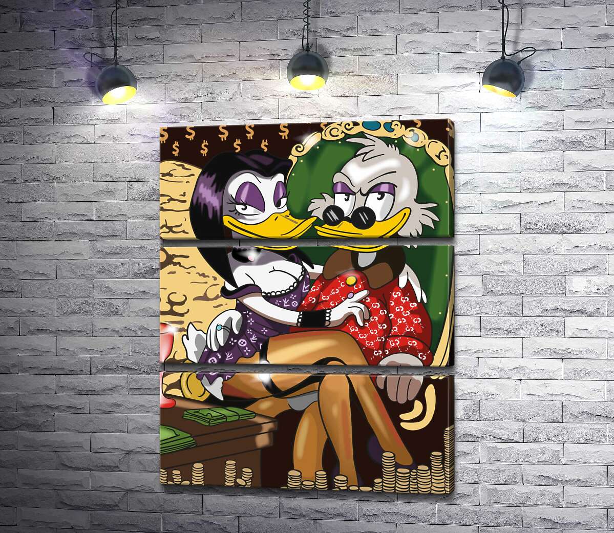 

Модульная картина ArtPoster Магика де Гипноз (Magica De Spell) соблазнительно сидит на руках у Скруджа МакДака (Scrooge McDuck) 130x165 см Модуль №13
