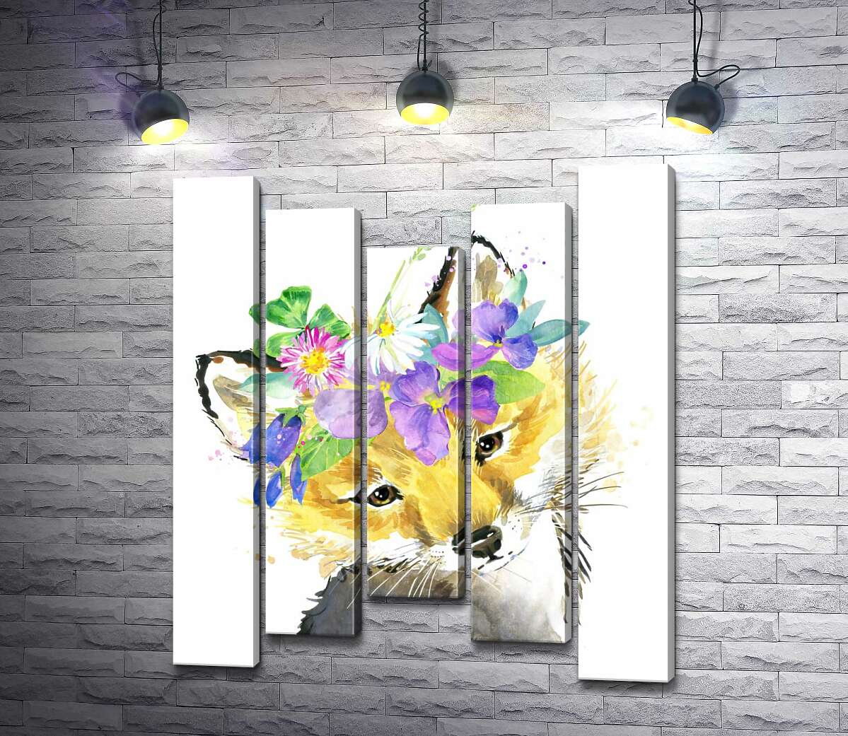 

Модульная картина ArtPoster Лиса в венке из полевых цветов 130x156 см Модуль №28