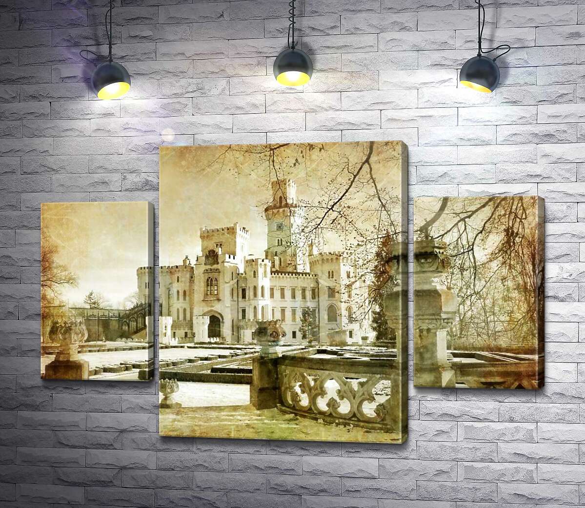 

Модульная картина ArtPoster Манящая чешская зима покрыла замок Глубока (Hluboká) 80x54 см Модуль №7