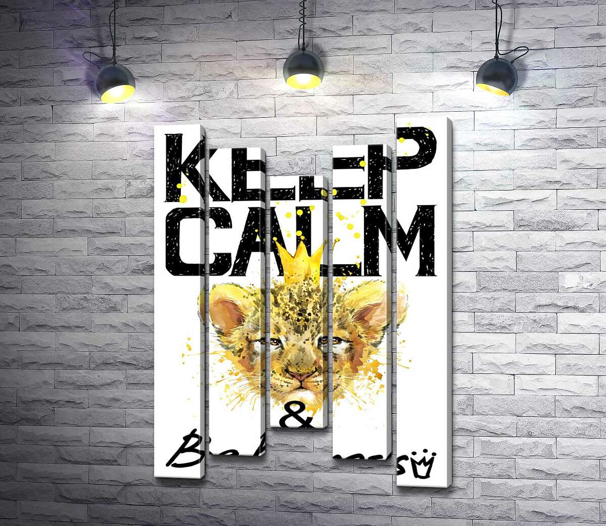 

Модульная картина ArtPoster Львенок в короне среди надписи "keep calm and be princess" 130x192 см Модуль №28