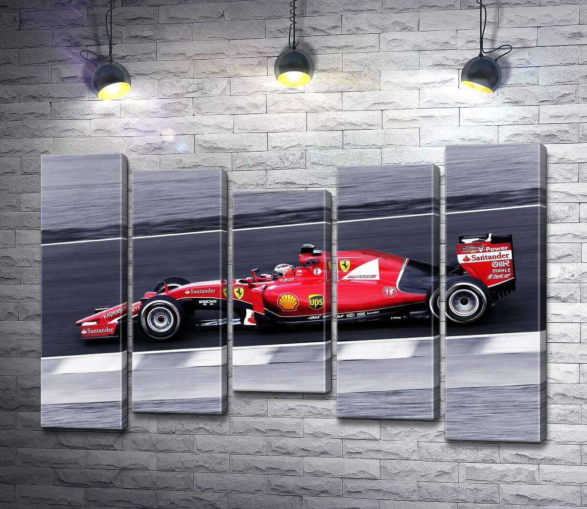 

Модульная картина ArtPoster Красный автомобиль Ferrari на гоночной трассе "Формулы-1" 130x88 см Модуль №28