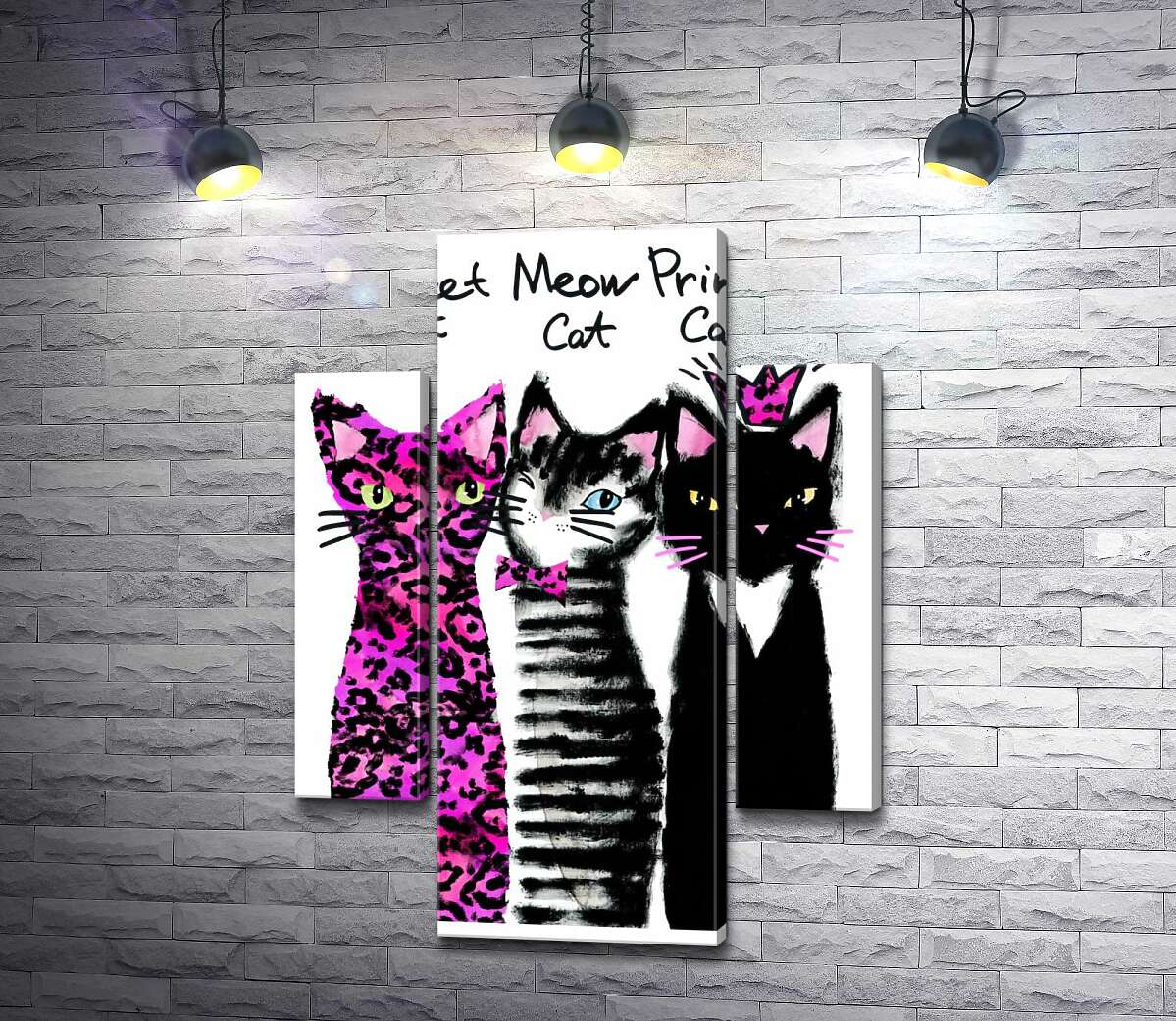 

Модульная картина ArtPoster Коты с розовыми акцентами 131x179 см Модуль №7