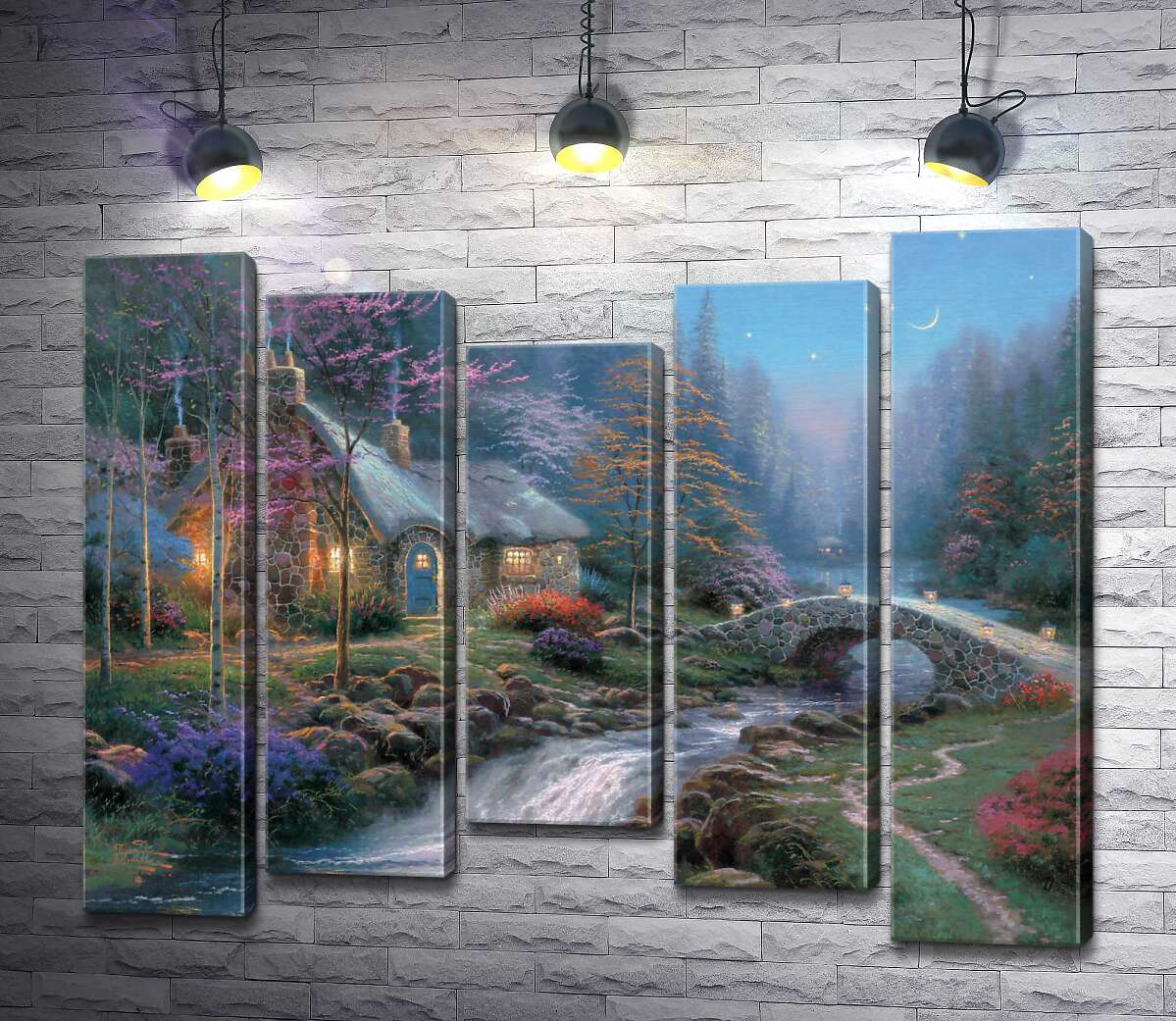

Модульная картина ArtPoster Коттедж в сумерках (Twilight cottage) - Томас Кинкейд (Thomas Kinkade) 100x82 см Модуль №28