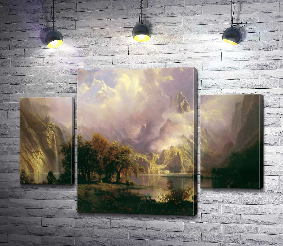 

Модульная картина ArtPoster Ландшафт каменистых гор (Rocky Mountain Landscape) – Альберт Бирштадт (Albert Bierstadt) 100x69 см Модуль №7