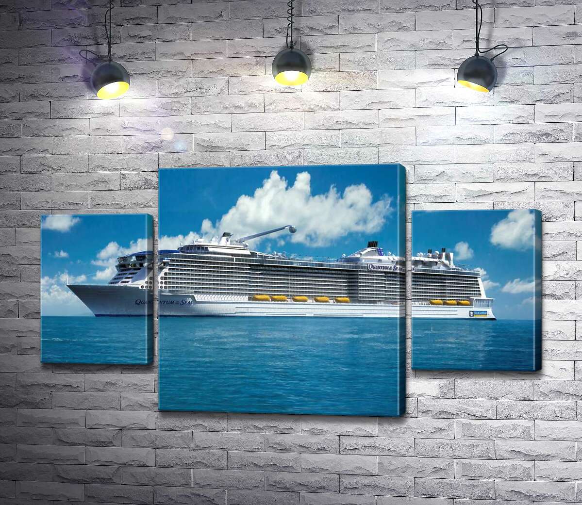 

Модульная картина ArtPoster Круизное судно "Quantum of the Seas" плывет спокойными водами океана 80x45 см Модуль №7
