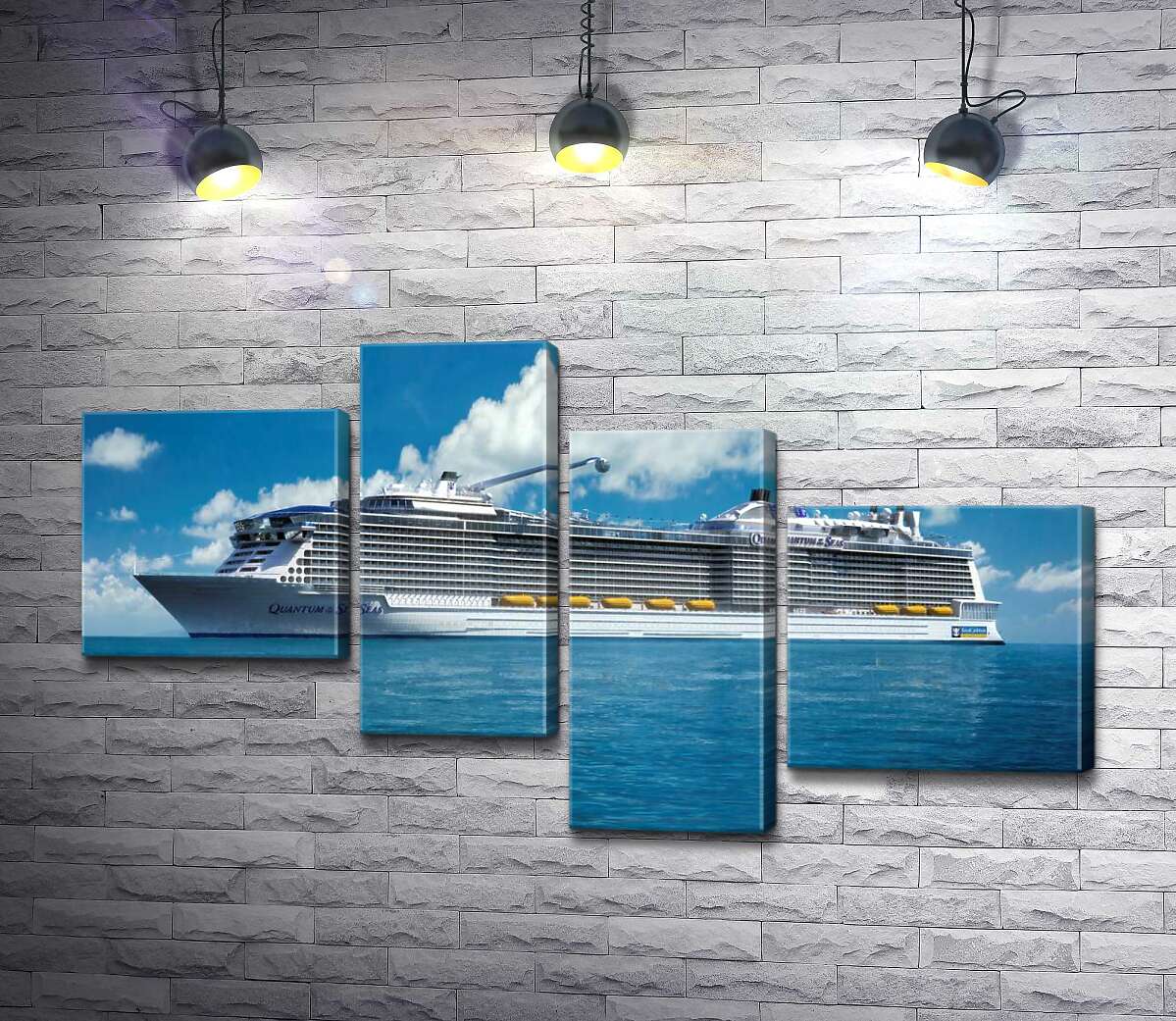 

Модульная картина ArtPoster Круизное судно "Quantum of the Seas" плывет спокойными водами океана 100x57 см Модуль №20