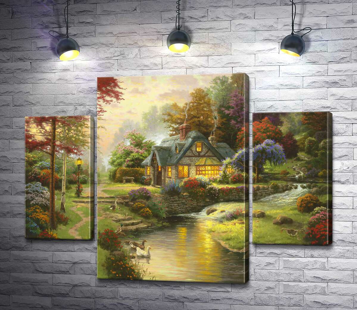

Модульная картина ArtPoster Коттедж у спокойной воды (Stillwater Cottage) - Томас Кинкейд (Thomas Kinkade) 131x99 см Модуль №7