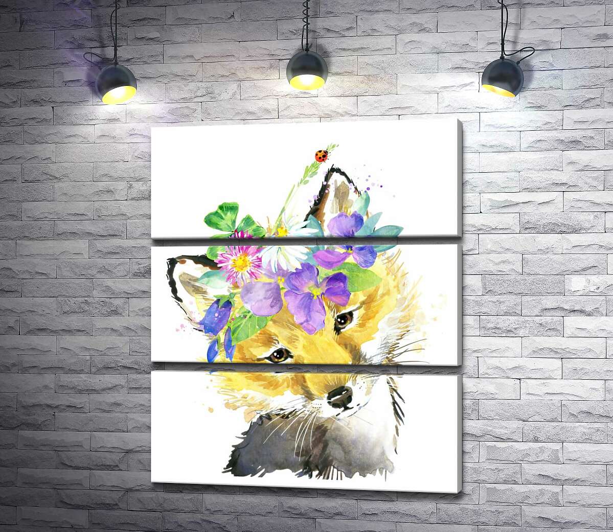 

Модульная картина ArtPoster Лиса в венке из полевых цветов 130x156 см Модуль №13