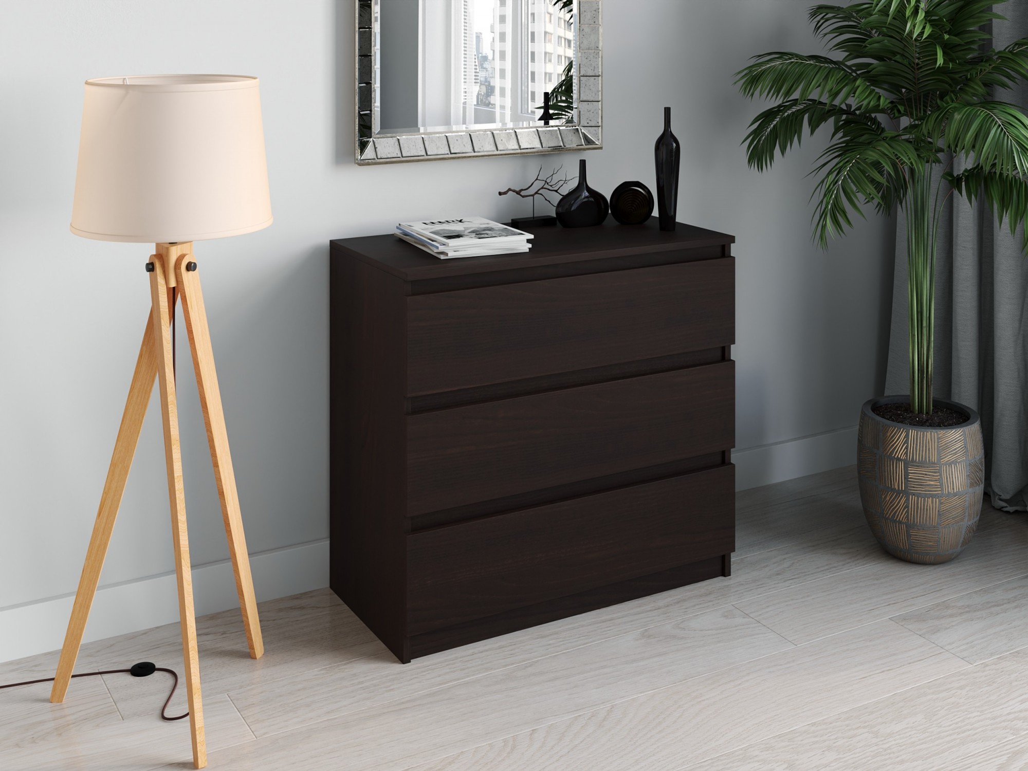 

Комод на 3 ящика Moreli T-214 Ш 800 / В 755 / Г 400 Венге
