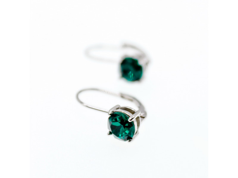 

Серебряные серьги с изумрудом Натуральный Sky Jewelry 003749