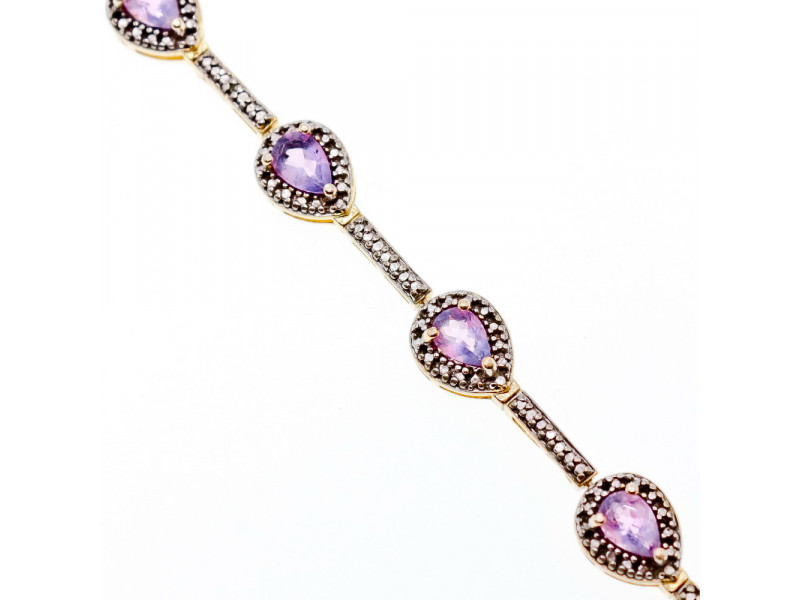 

Серебряный браслет в позолоте с аметистом Мечта Натуральный Sky Jewelry 003708