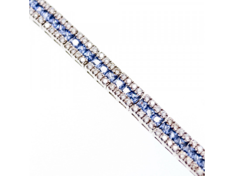 

Серебряный браслет с танзанитом и фианитом Натуральный Sky Jewelry 003795