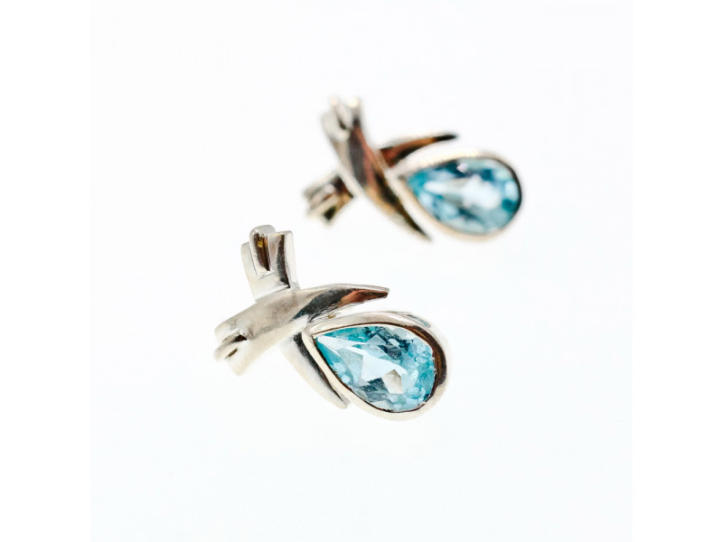 

Серебряные серьги с топазом Капля Натуральный Sky Jewelry 003686