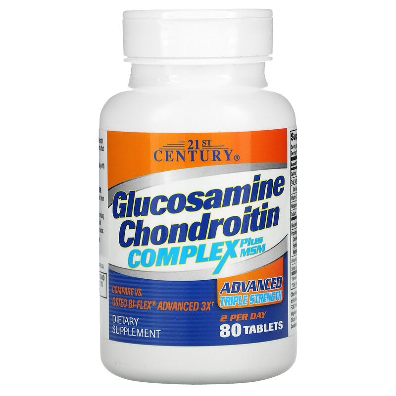 

21st Century Glucosamine Chondroitin Complex Plus MSM 80 таблеток (4384304135)