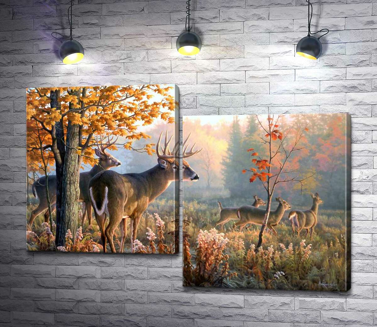 

Модульная картина ArtPoster Опасность в воздухе: белохвостый олень 100x70 см Модуль №5