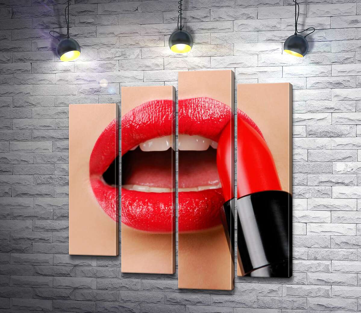 

Модульная картина ArtPoster Нежные губы, накрашенные красной помадой 80x91 см Модуль №21