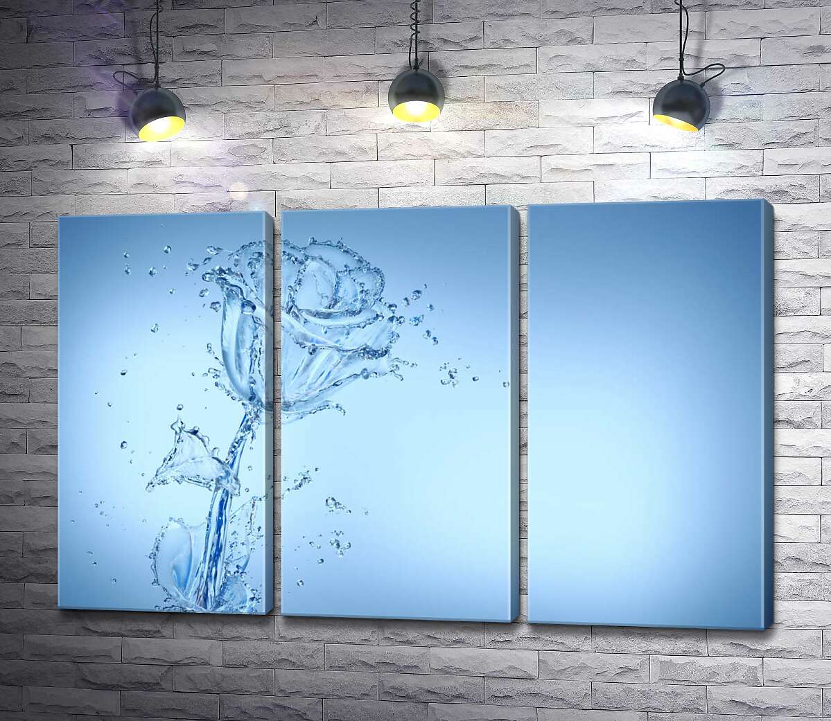 

Модульная картина ArtPoster Небесные оттенки розы из прозрачных потоков воды 132x85 см Модуль №11