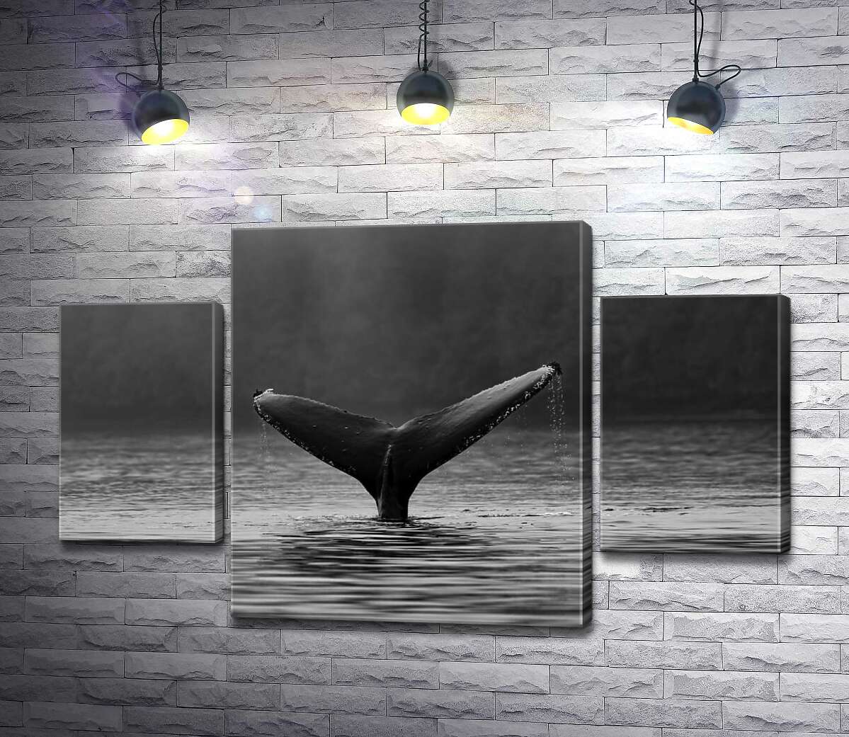 

Модульная картина ArtPoster Мощный хвост кита виднеется над поверхностью воды 131x80 см Модуль №7