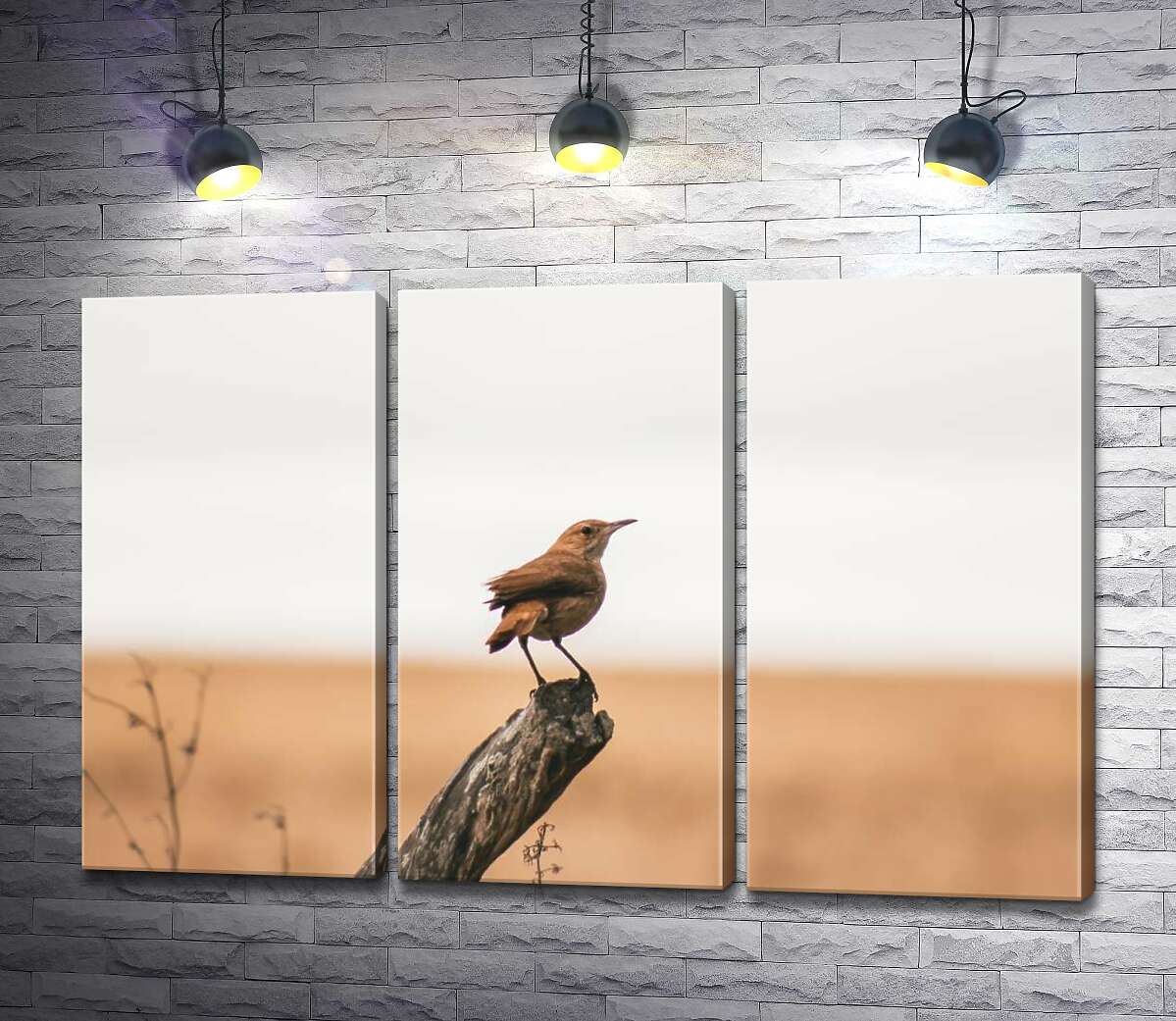 

Модульная картина ArtPoster Одинокий соловей сидит на ветке 60x40 см Модуль №11