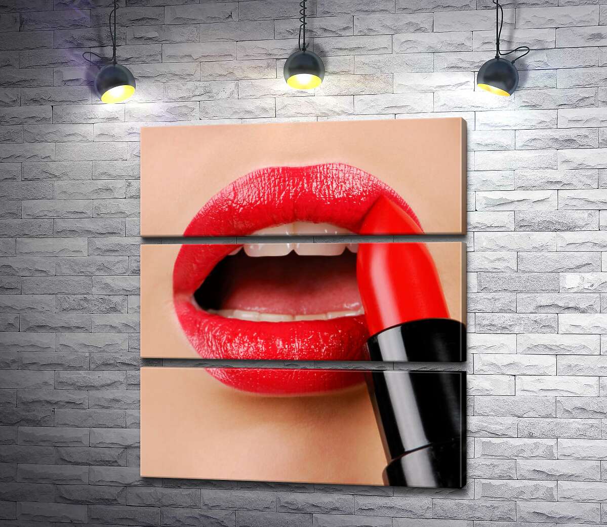 

Модульная картина ArtPoster Нежные губы, накрашенные красной помадой 100x111 см Модуль №13