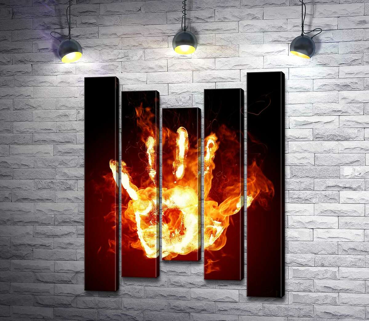

Модульная картина ArtPoster Огненный отпечаток ладони 130x171 см Модуль №28