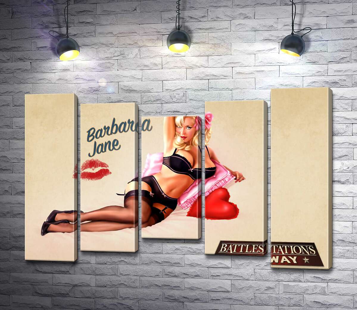 

Модульная картина ArtPoster Обольстительная Барбара Джейн лежит на подушках 130x88 см Модуль №28