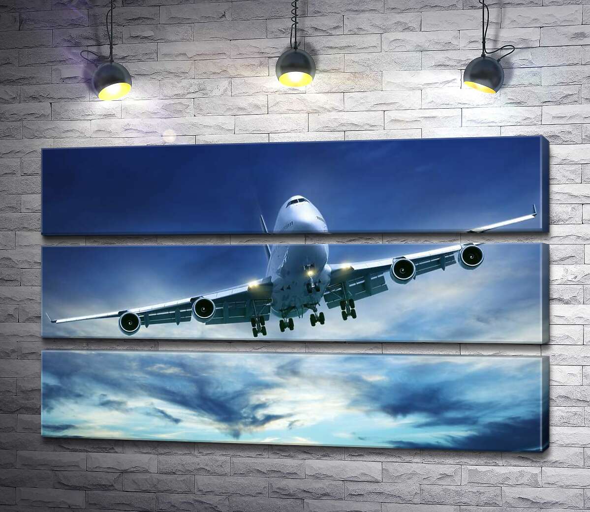

Модульная картина ArtPoster На посадку: американский самолет "Jumbo Jet" 130x78 см Модуль №13