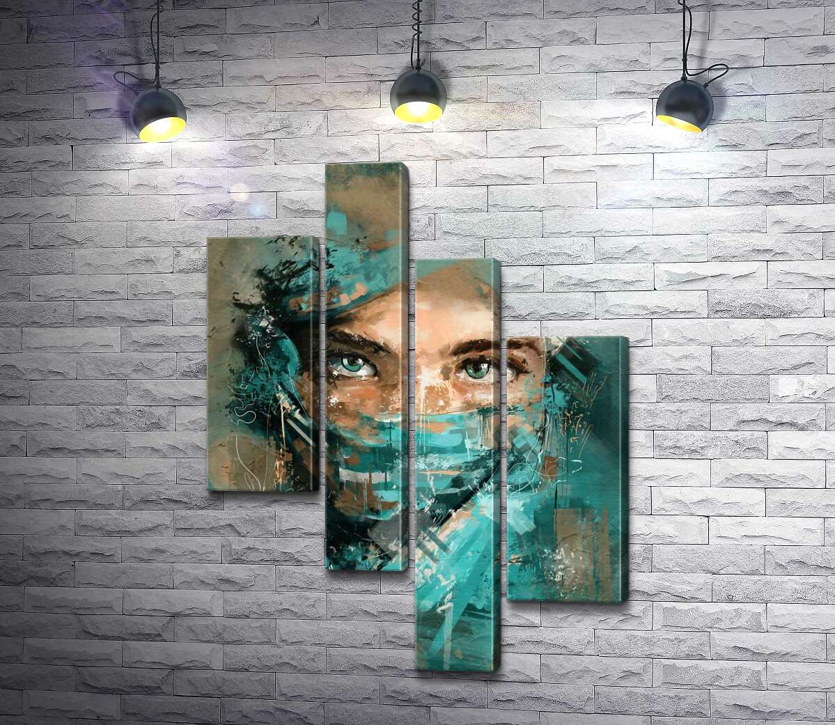 

Модульная картина ArtPoster Небесные глаза юной мусульманки 130x183 см Модуль №20