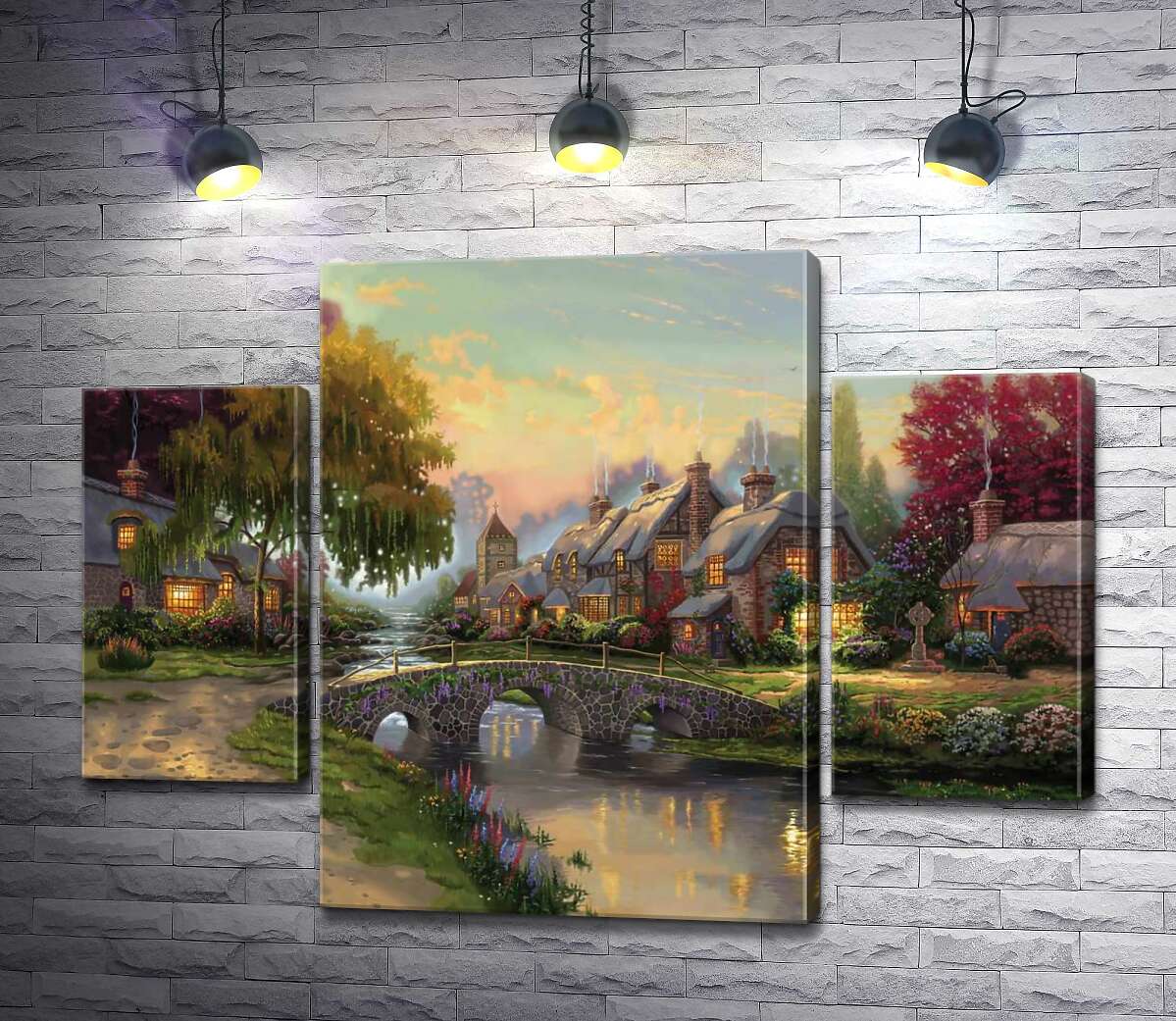 

Модульная картина ArtPoster Мост из брусчатки (Cobblestone Bridge) – Томас Кинкейд (Thomas Kinkade) 80x60 см Модуль №7
