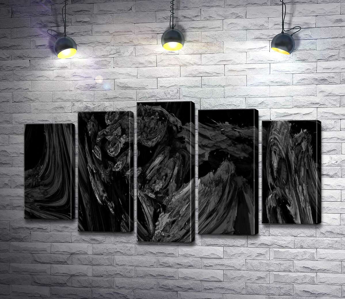 

Модульная картина ArtPoster Мраморный узор черно-белой абстракции 130x74 см Модуль №26