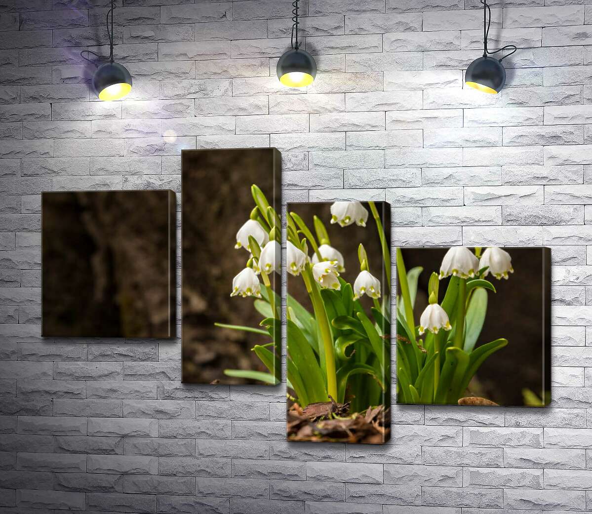 

Модульная картина ArtPoster Нежные цветы-колокольчики весенних белоцветов 100x69 см Модуль №20