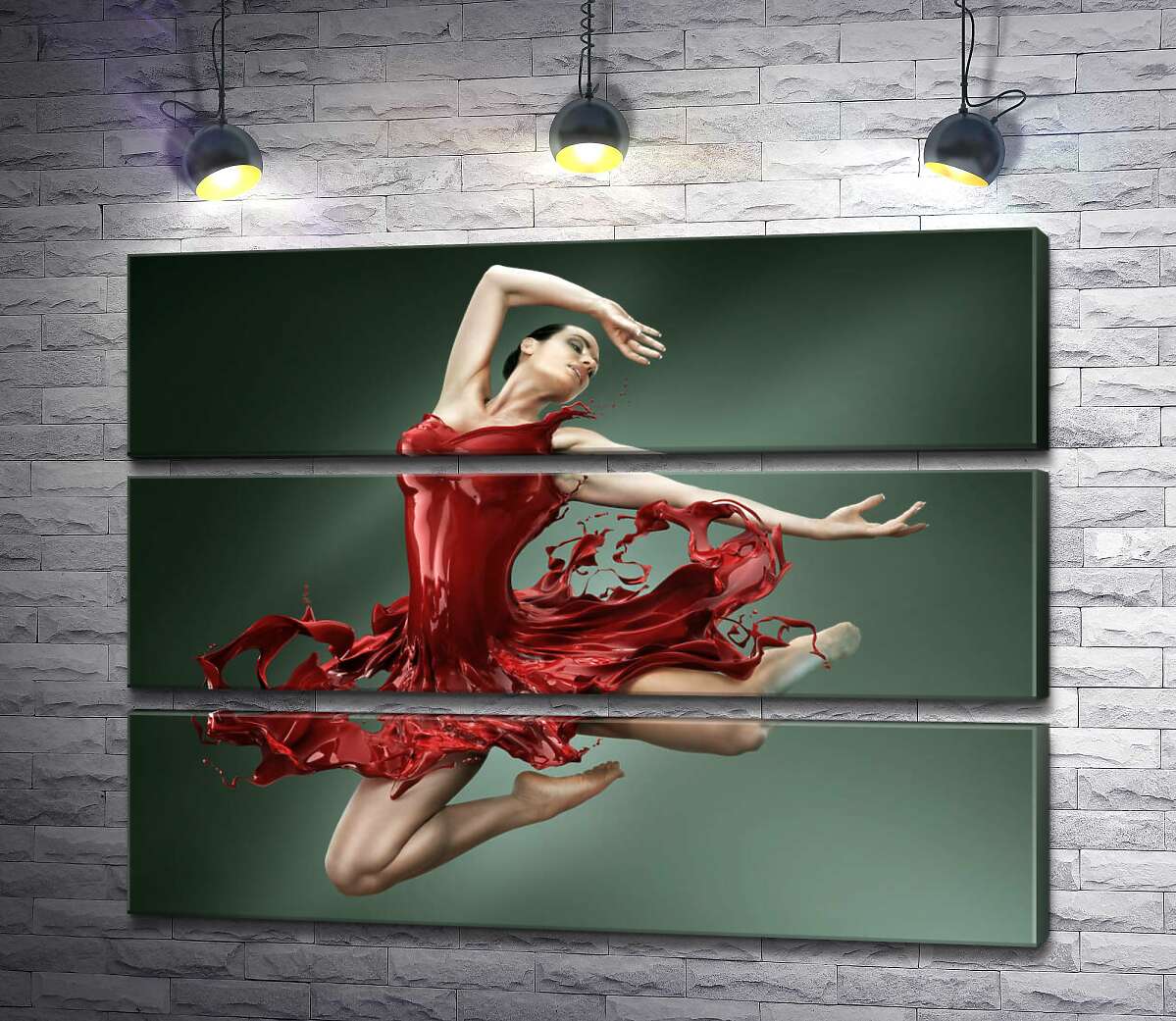 

Модульная картина ArtPoster Нежная балерина грациозно летит в сочно-красном платье 100x75 см Модуль №13