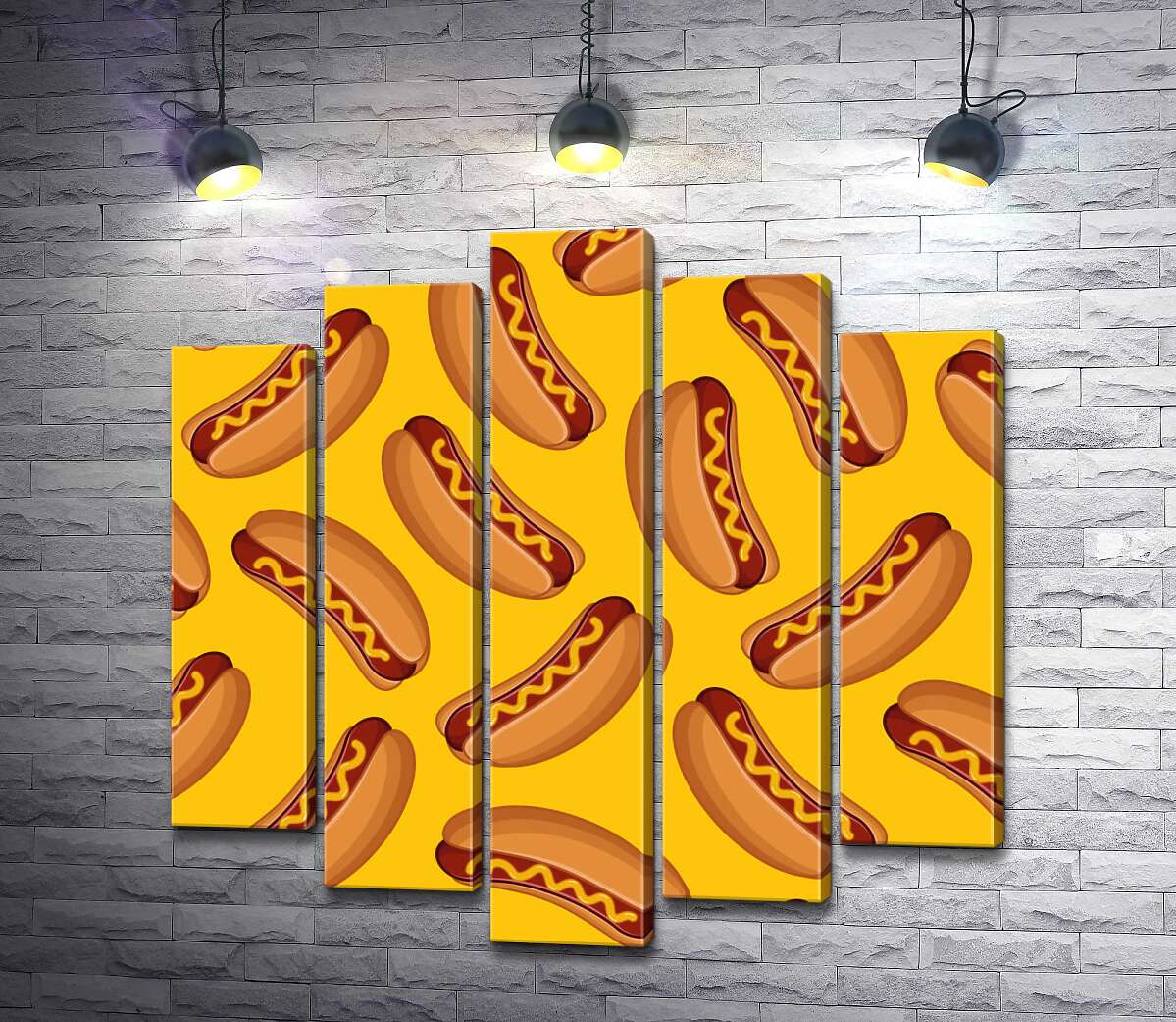 

Модульная картина ArtPoster Орнамент из хот-догов 130x132 см Модуль №26