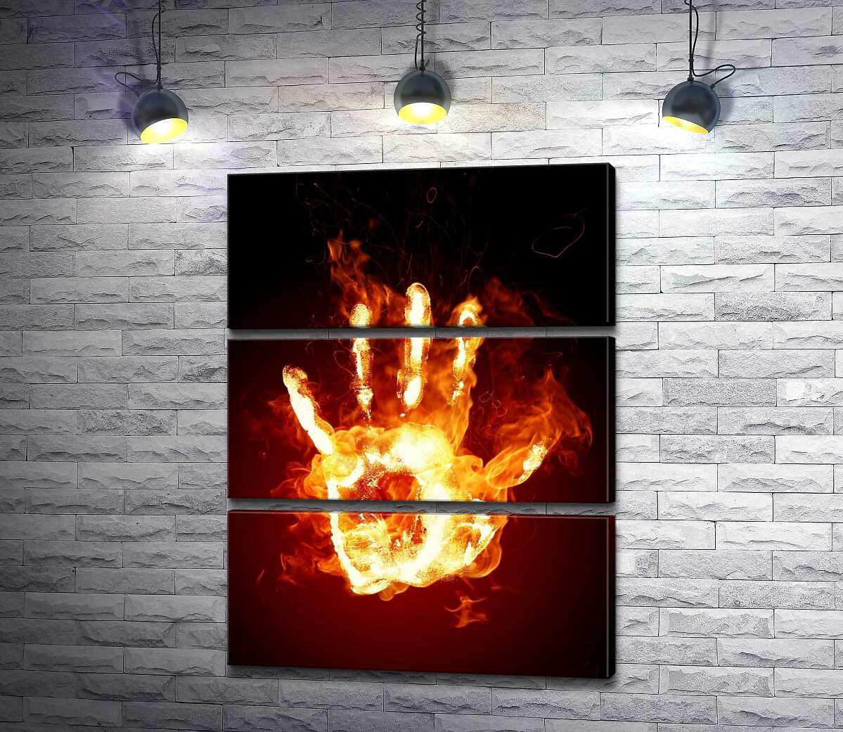 

Модульная картина ArtPoster Огненный отпечаток ладони 130x171 см Модуль №13