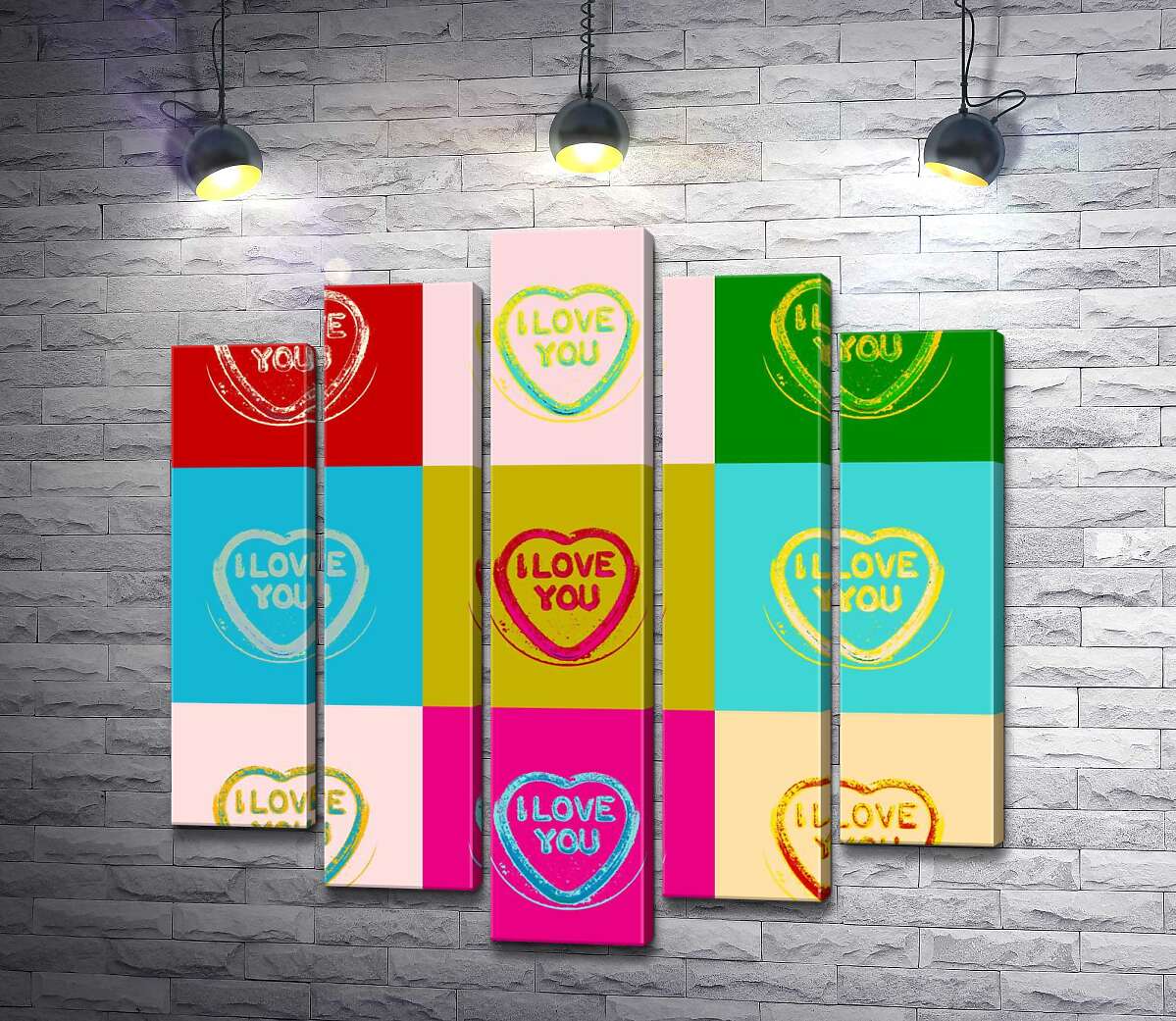 

Модульная картина ArtPoster Надпись "I love you" в ярком стиле поп-арт 100x100 см Модуль №26