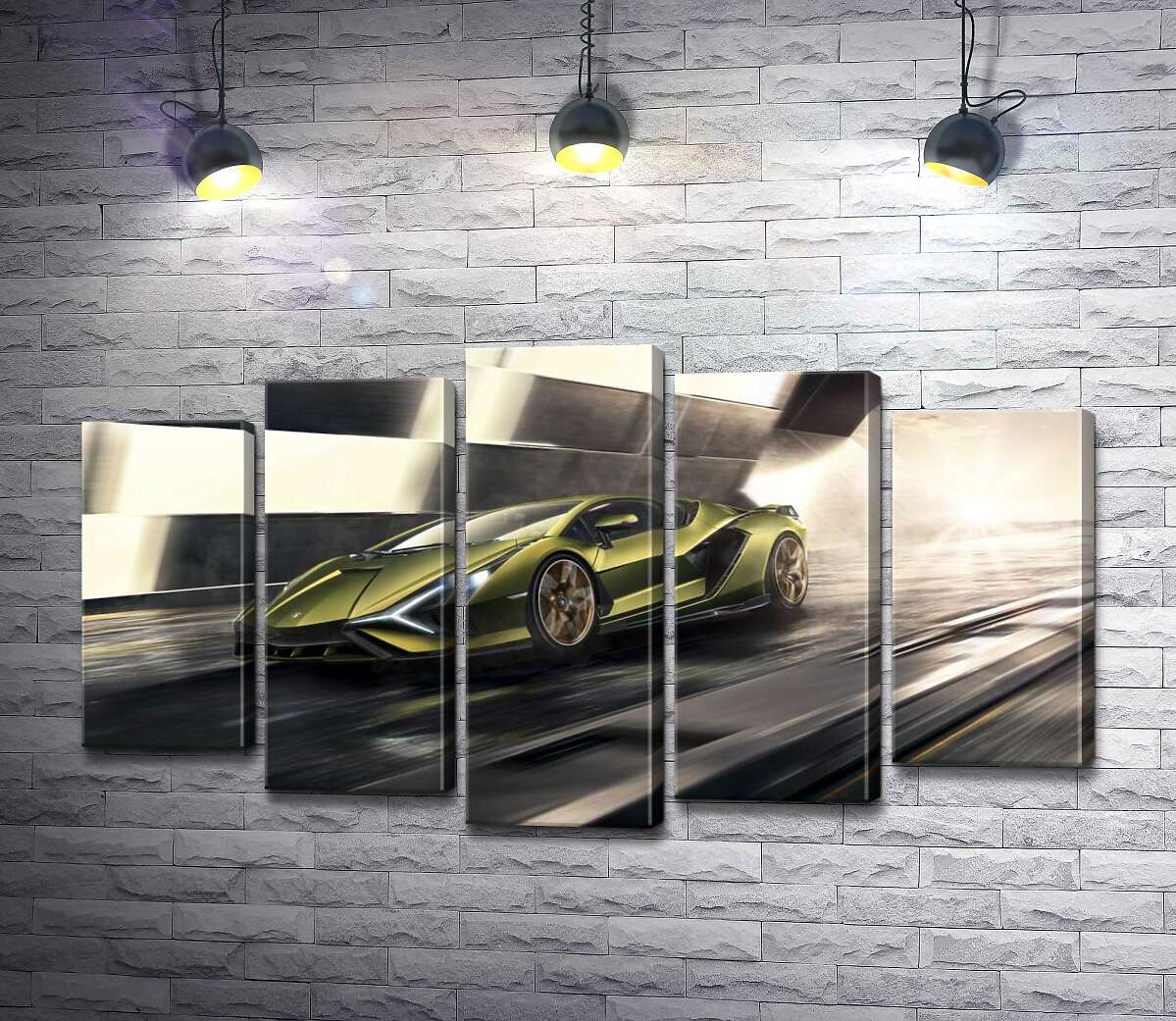 

Модульная картина ArtPoster Молниеносная скорость супергибрида автомобиля Ламборгини (Lamborghini Sian) 130x74 см Модуль №26