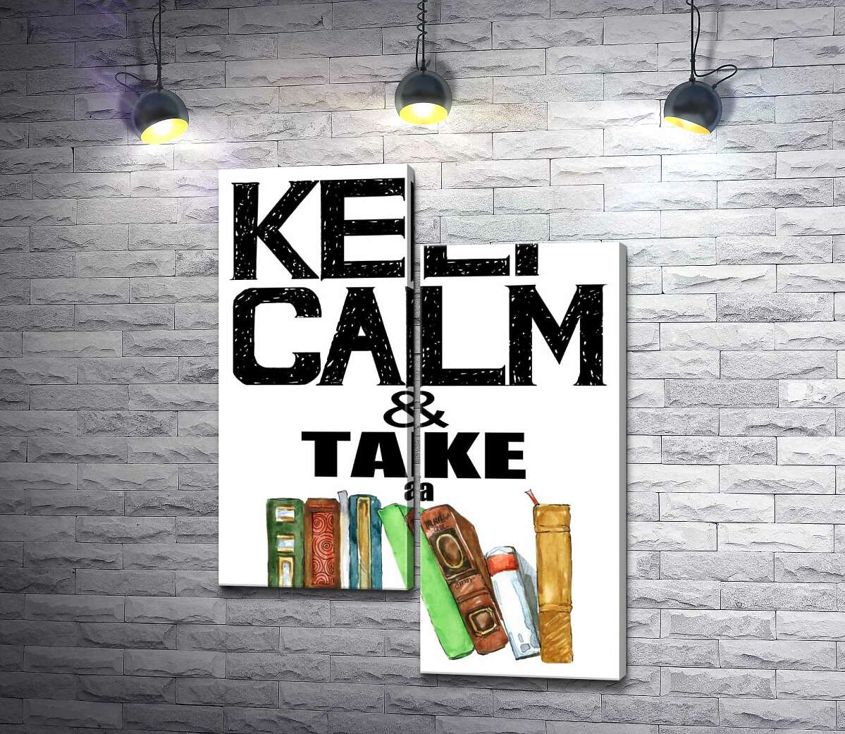 

Модульная картина ArtPoster Надпись с книгами "keep calm and take a book" 130x178 см Модуль №5