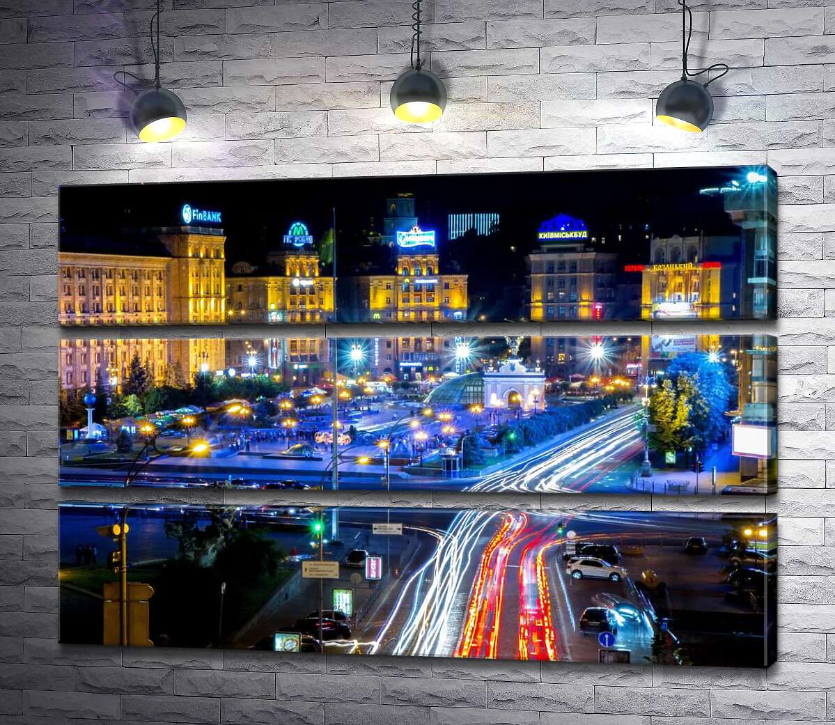 

Модульная картина ArtPoster Ночной центр Киева бурлит жизнью 90x60 см Модуль №13