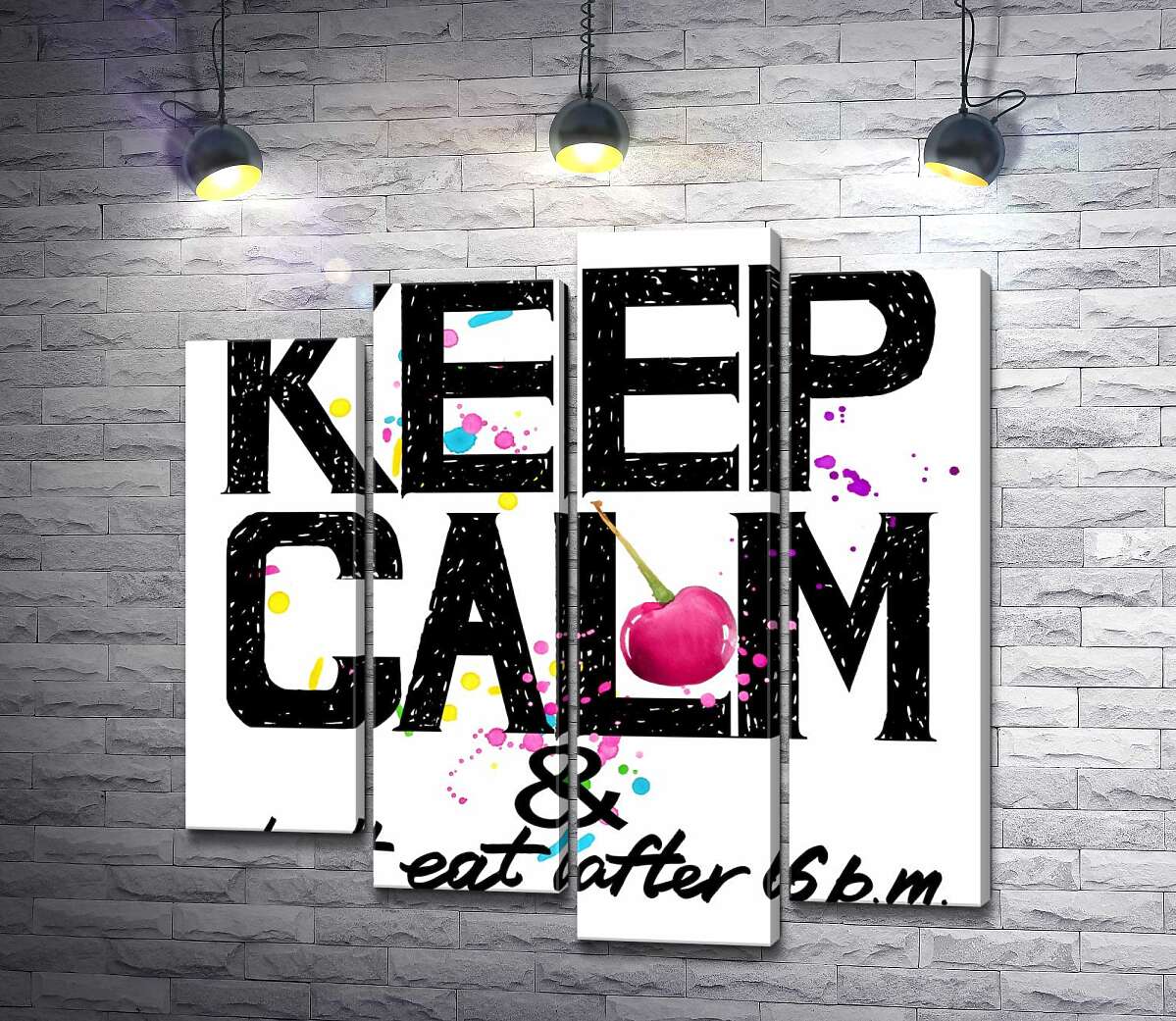 

Модульная картина ArtPoster Надпись черными буквами "keep calm and don't eat after 6 p.m." 132x131 см Модуль №21