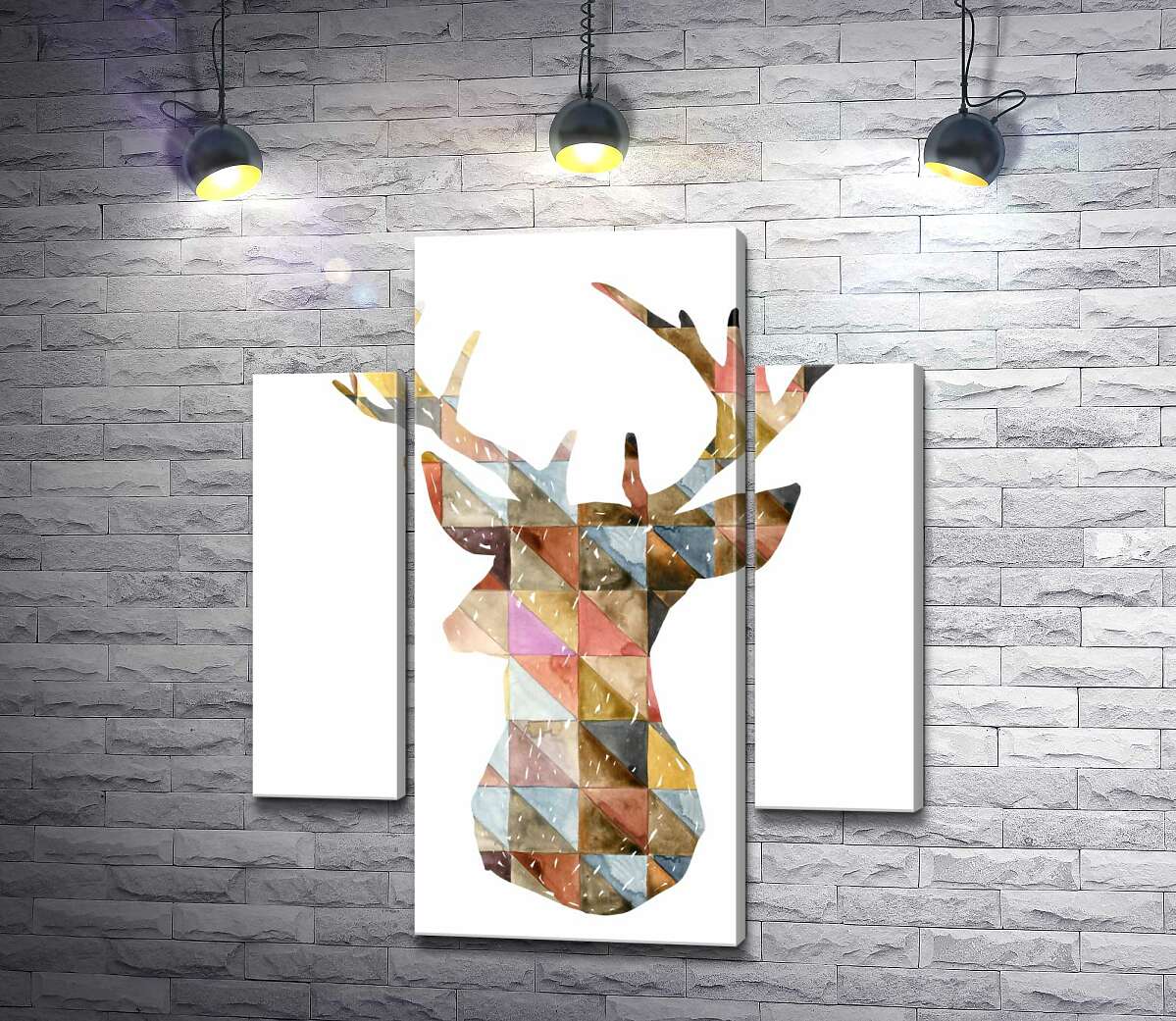 

Модульная картина ArtPoster Олень из узора треугольников 80x95 см Модуль №7