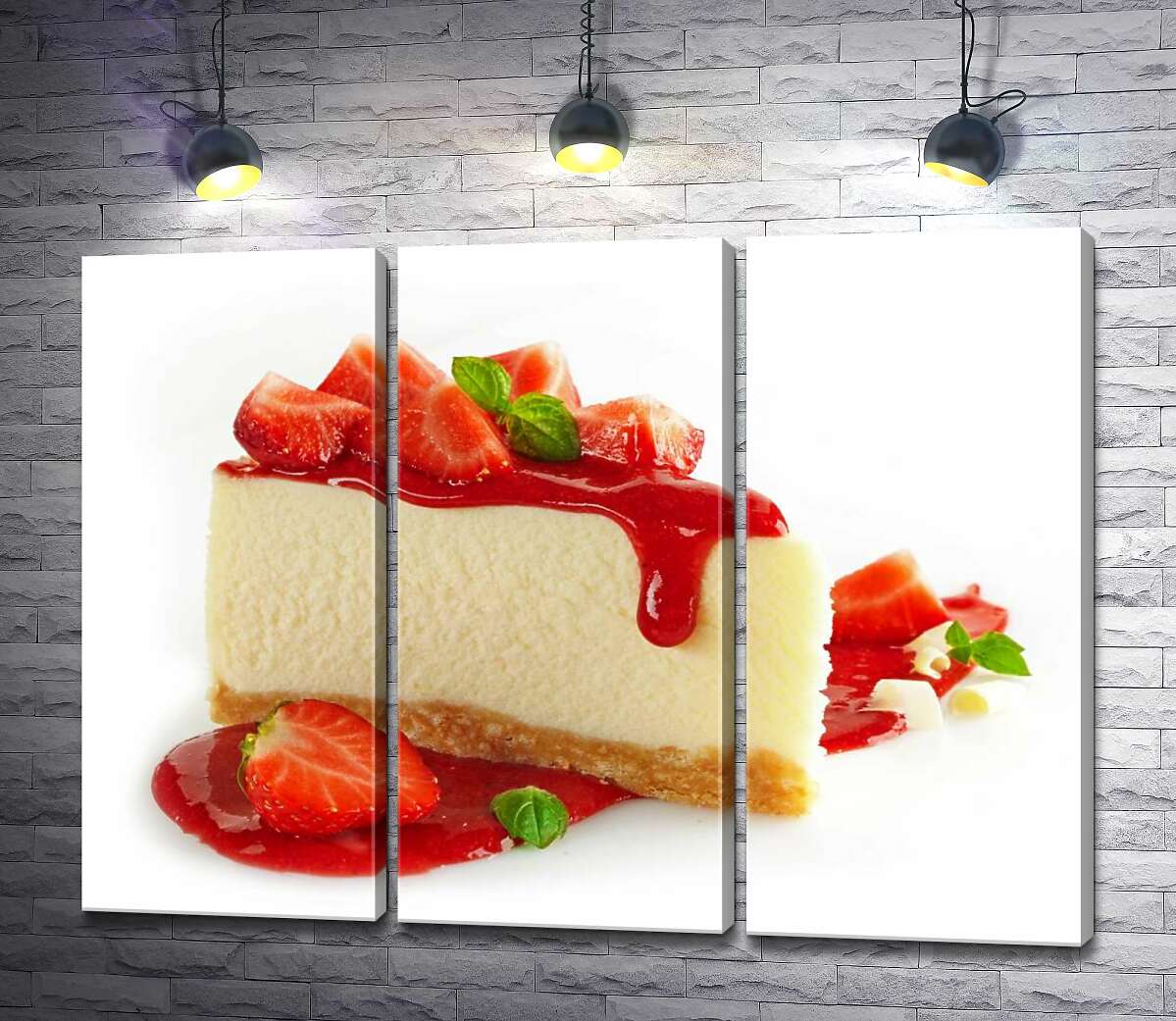 

Модульная картина ArtPoster Нежный чизкейк в клубничном соусе 60x46 см Модуль №11