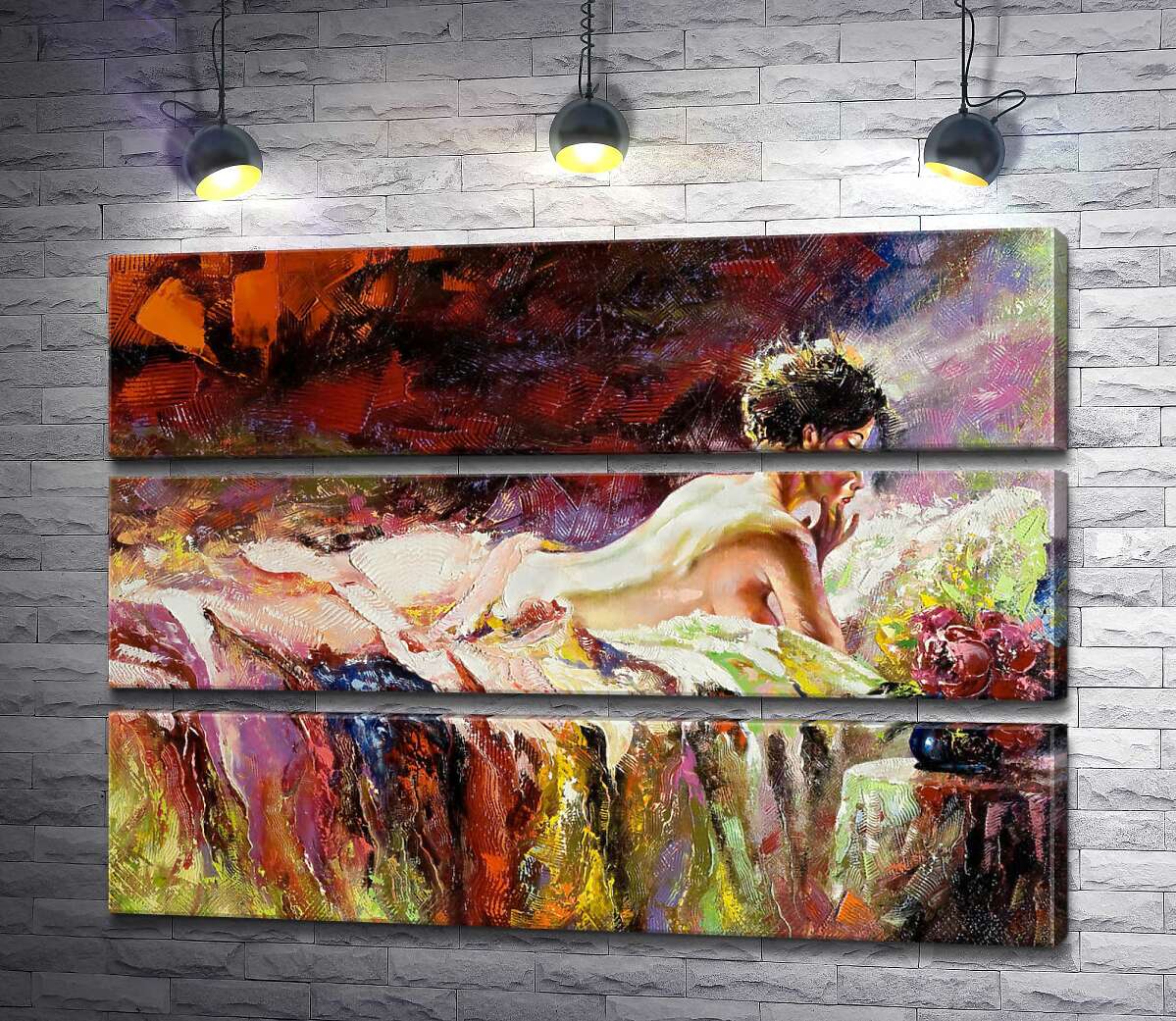 

Модульная картина ArtPoster Обнаженный силуэт женщины, что лежит в постели 100x72 см Модуль №13