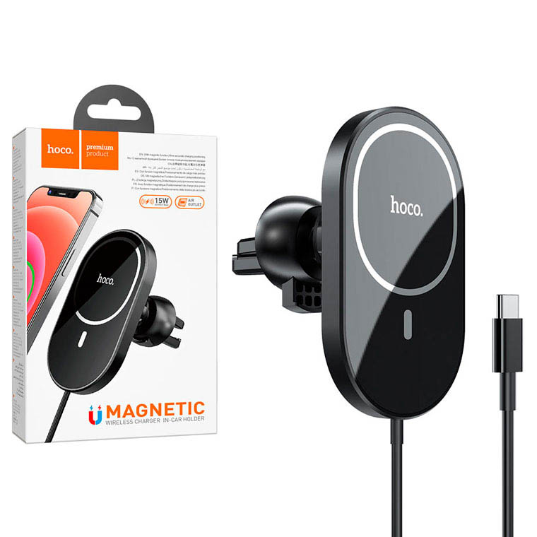 

Держатель Hoco CA90 с поддержкой MagSafe 15W черный